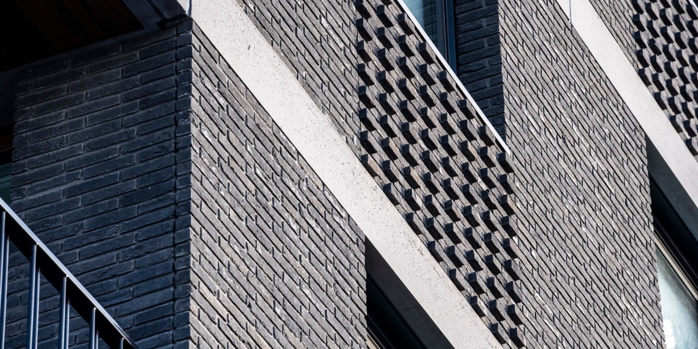 Agora Agaatgrijs HV EcoBrick. Architect: Ivar van der Zwan, Workshop Architecten. Projectontwikkelaar: VORM. Aannemer: Hillen & Roosen. Nieuwbouw appartementen | De Keizer, Amsterdam