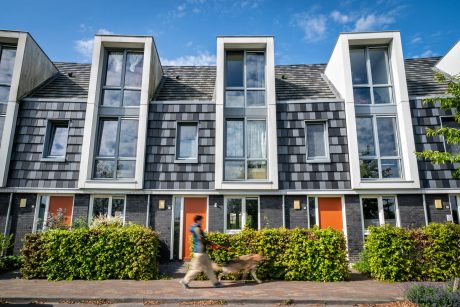 Nieuwbouw geschakelde woningen met dakpan Domino, Lent